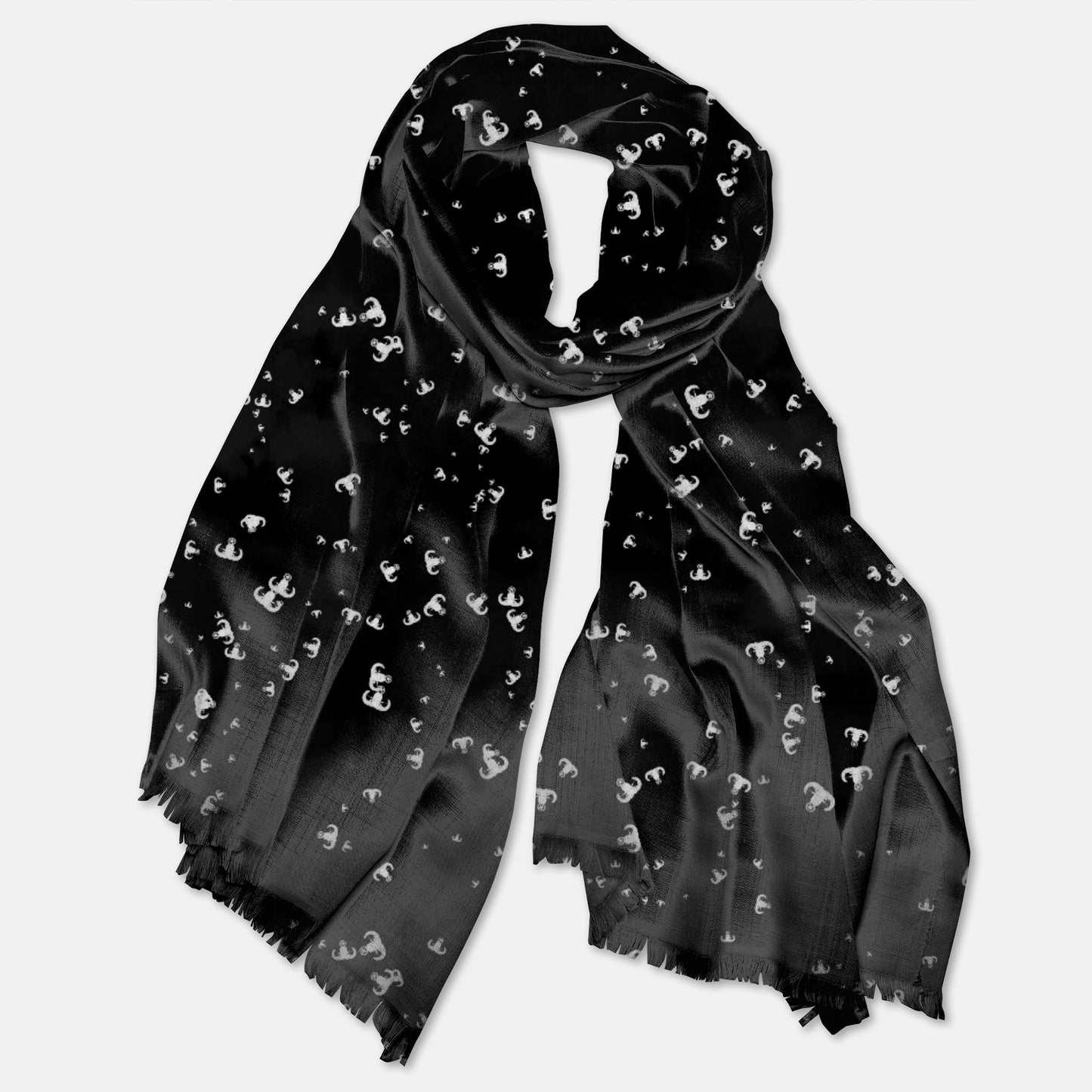 Pashmina Scarf - "EOD Confetti" (White on Black)