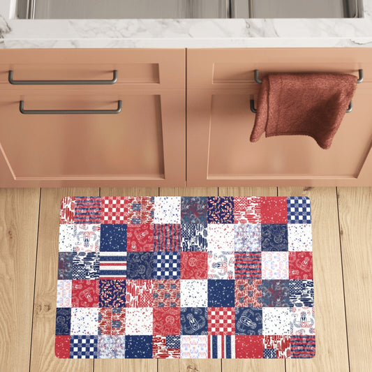 Indoor/Outdoor Mat - "EOD Patchwork" (Red, White, & Blue)
