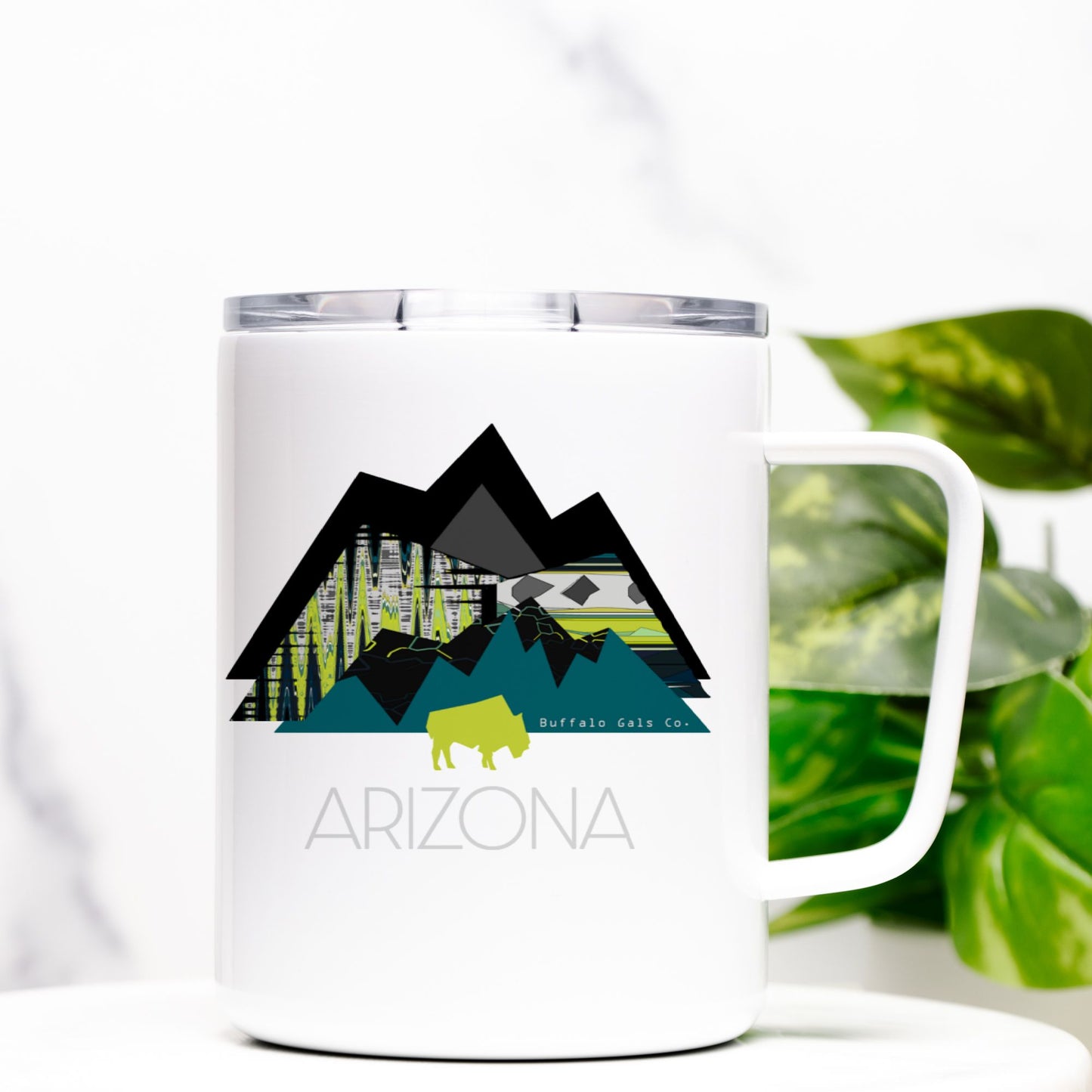 Travel Mug - "Chartreuse Mountains ARIZONA"