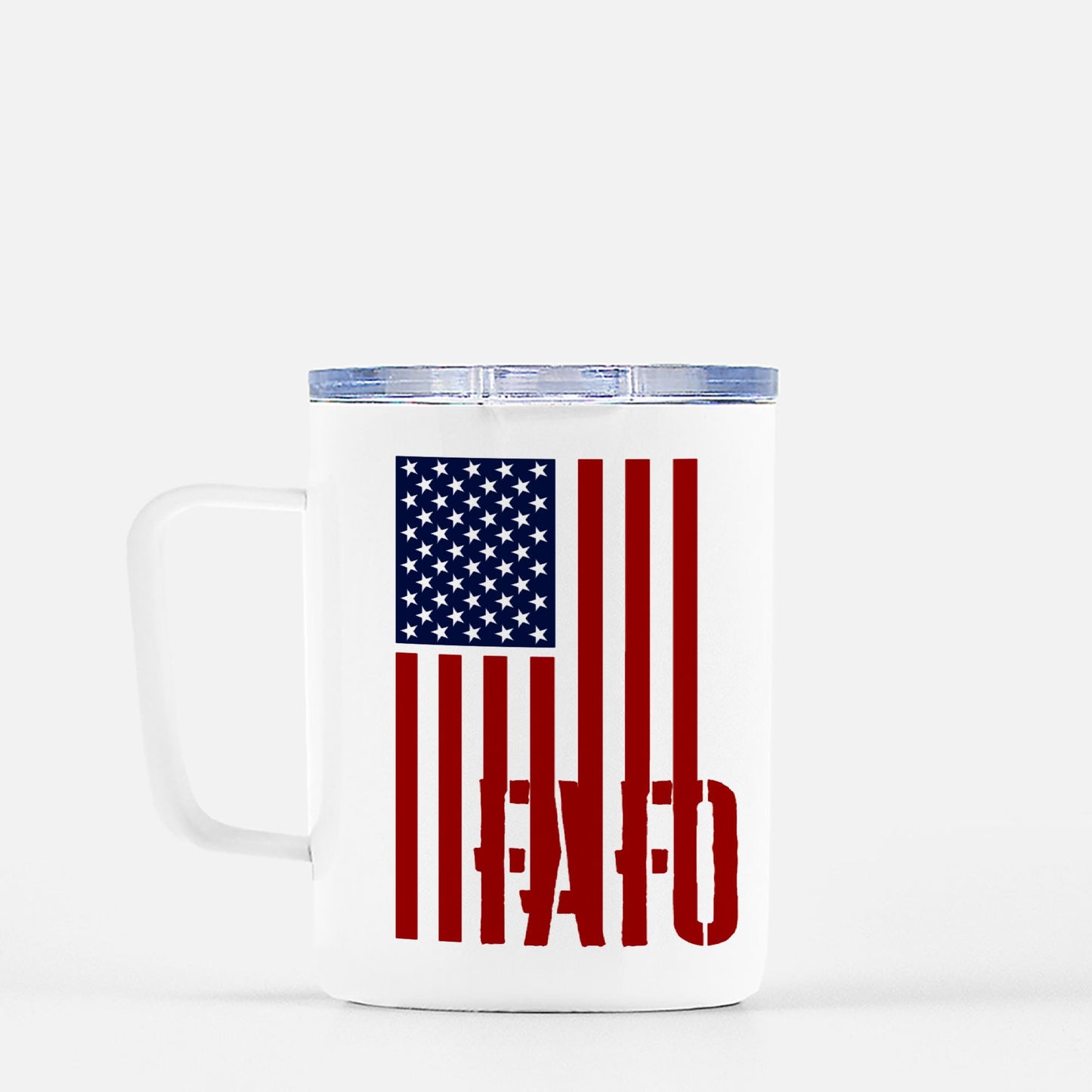 Travel Mug - "FAFO American Flag" (Vertical RWB)