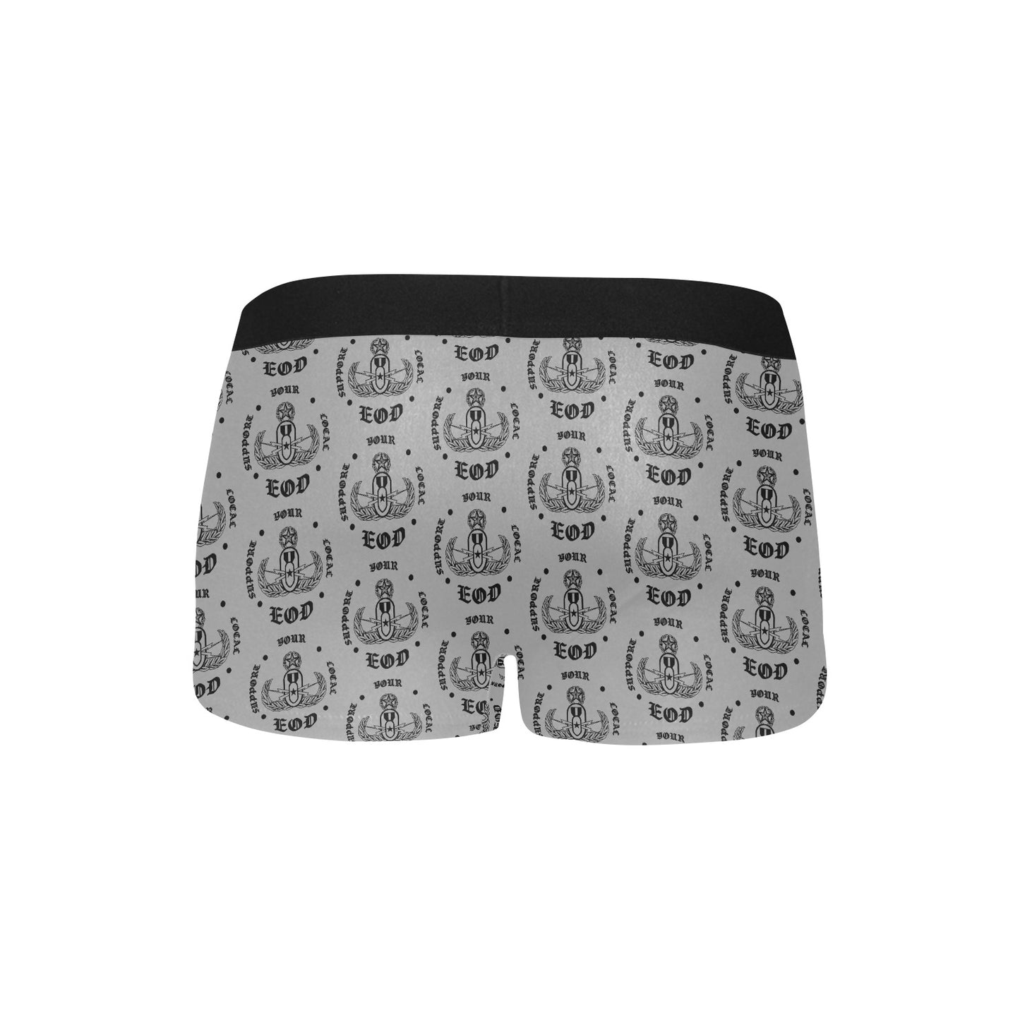 Men's Boxer Briefs with Fly - "Support Your Local EOD" (Grey)