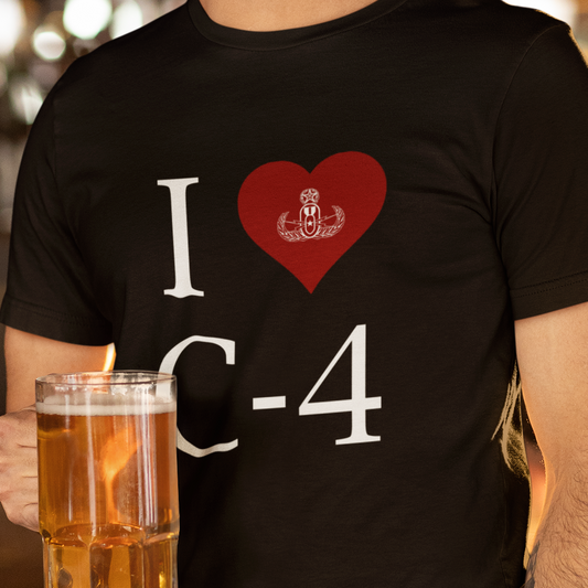 Soft T-shirt - "I Heart C-4" (EOD Master Badge)