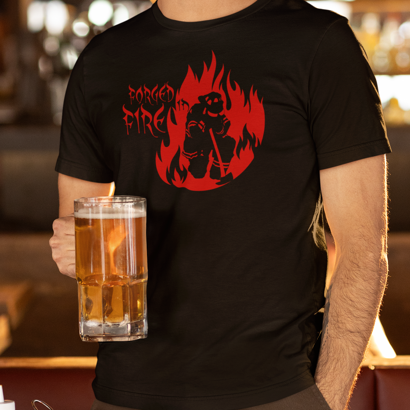 Soft T-shirt - "Forged in Fire" (Red)