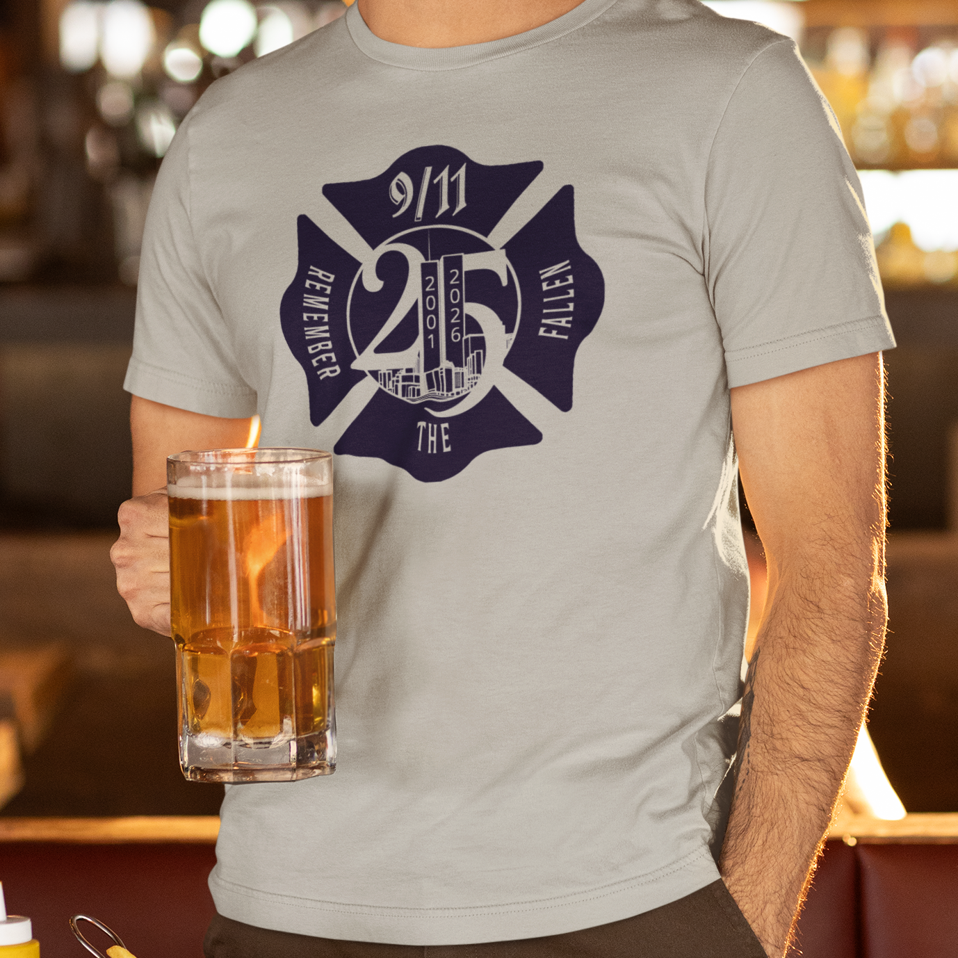 Soft T-shirt - "Remember the Fallen" (Navy) (Limited 9/11 25th Year Edition)