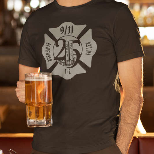Soft T-shirt - "Remember the Fallen" (Grey) (Limited 9/11 25th Year Edition)