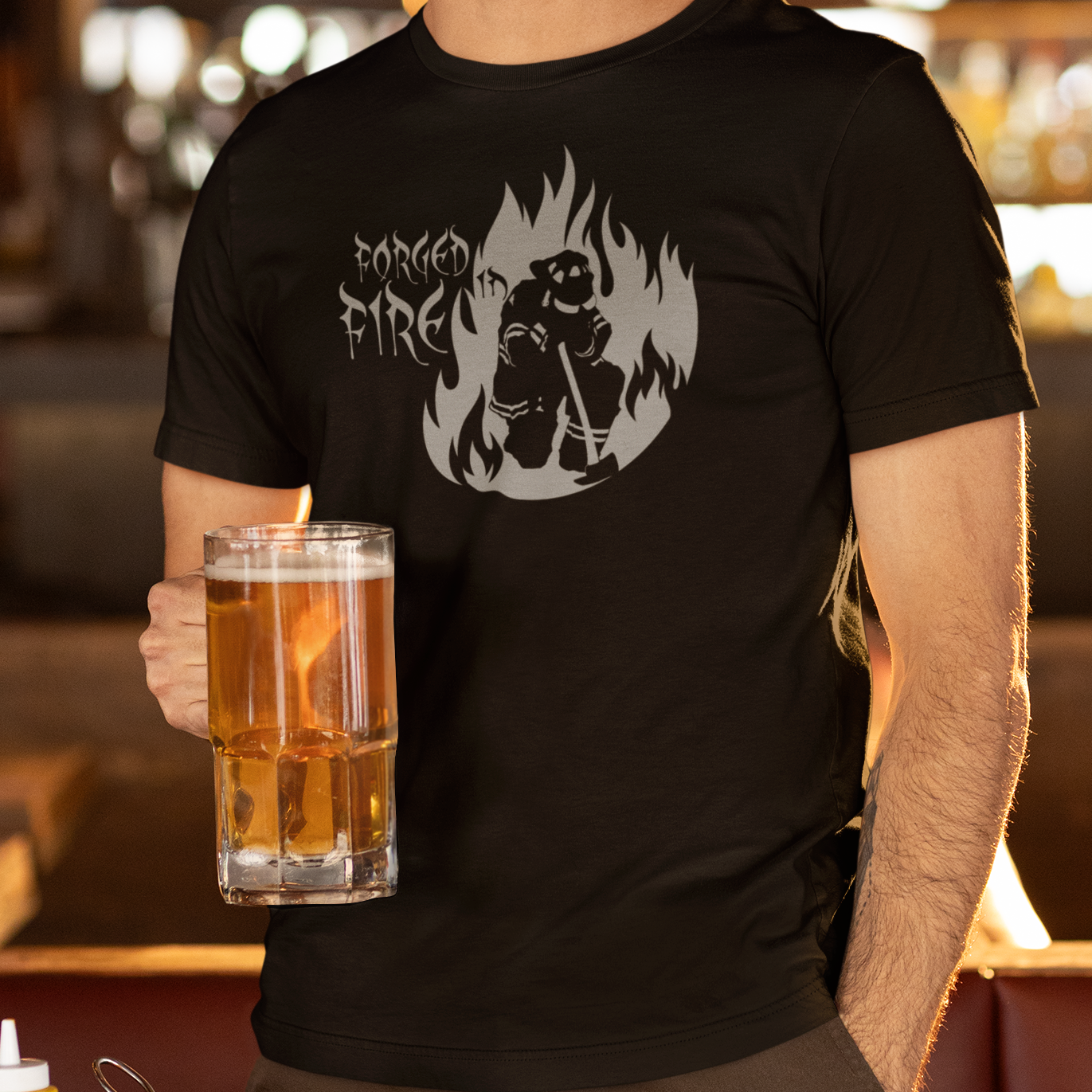 Soft T-shirt - "Forged in Fire" (Grey)