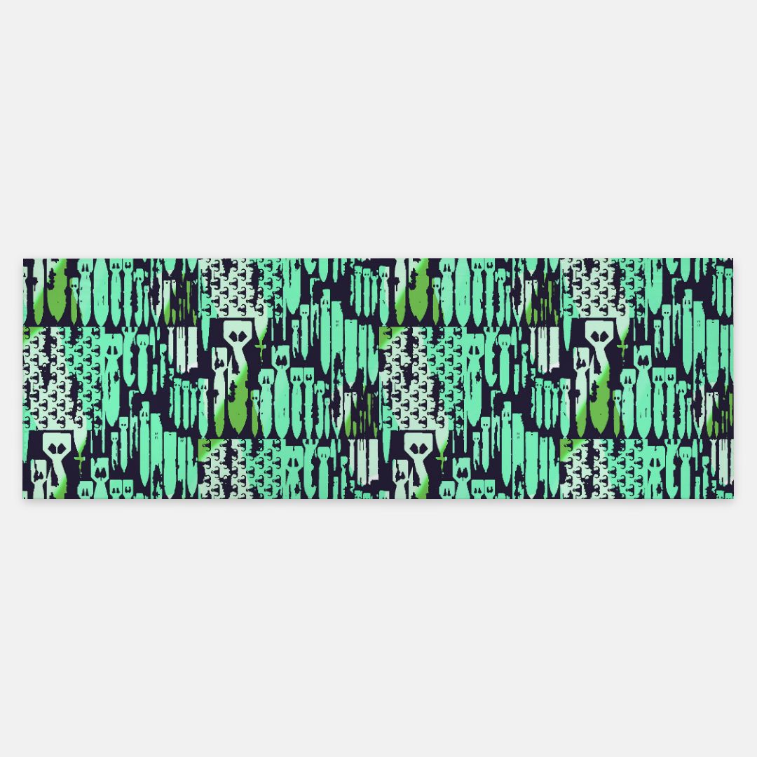 Pashmina Scarf - "EOD Bomb Flag" (Greens on Blue)