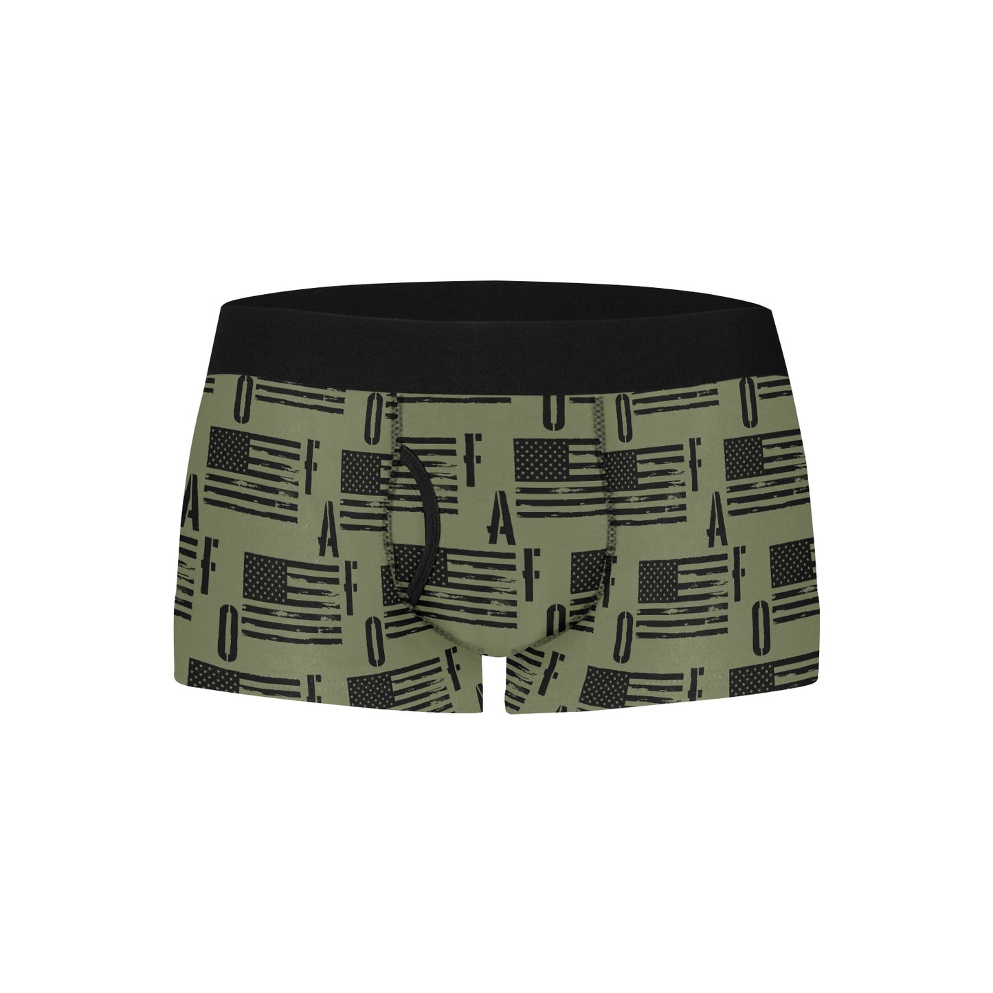 Men's Boxer Briefs with Fly - "FAFO American Flag" (Olive)