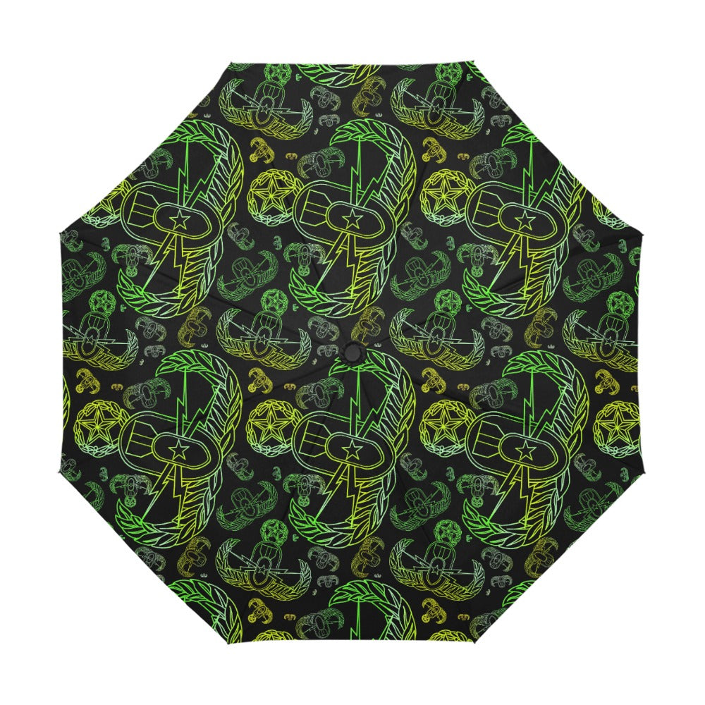 Umbrella - "EOD Mixed Badges" (Lemon Lime on Black)