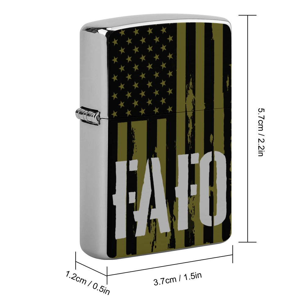 Lighter Casing - "FAFO Vertical American Flag" (Olive)