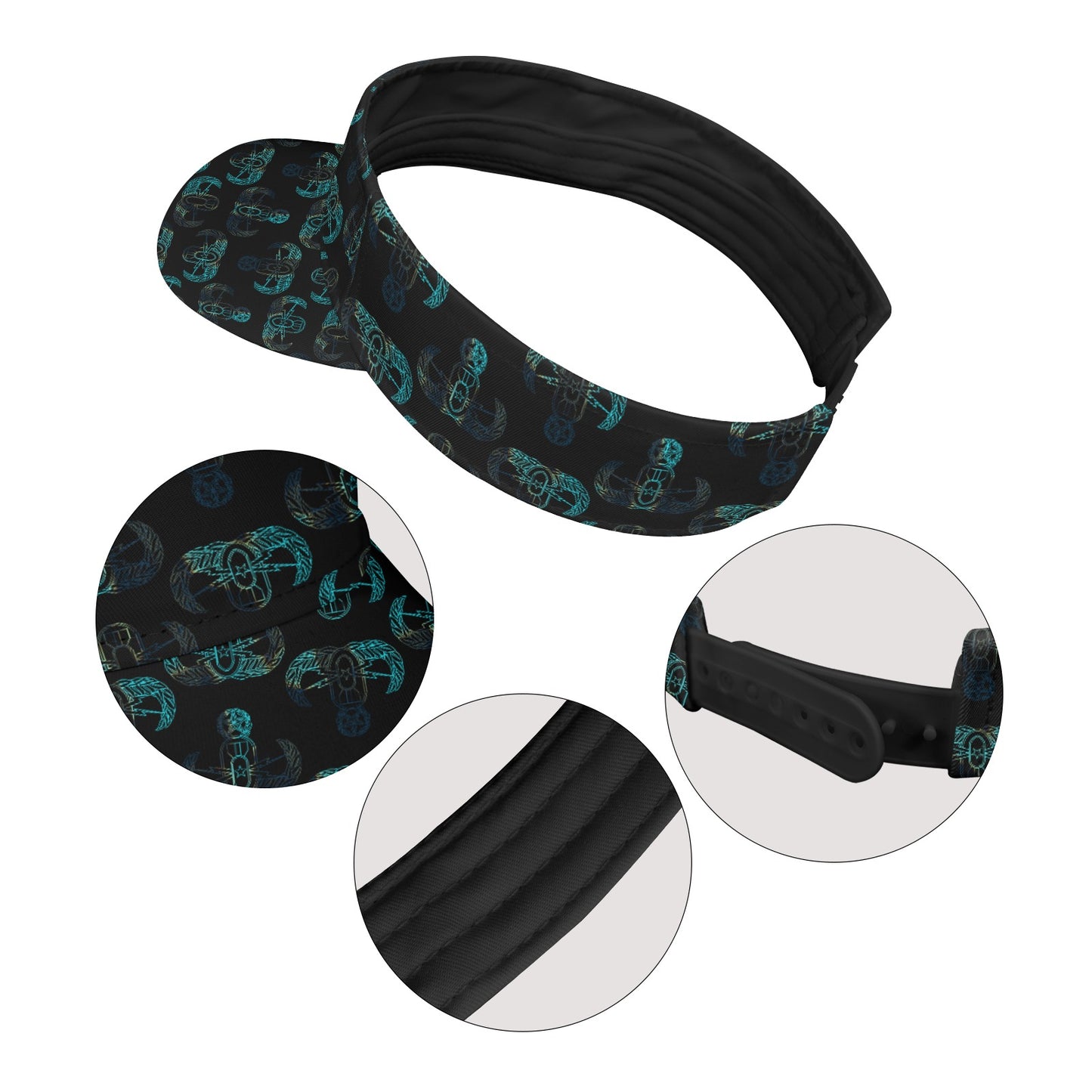 Sports Visor - "EOD Badge Rows" (Burnt Edges)