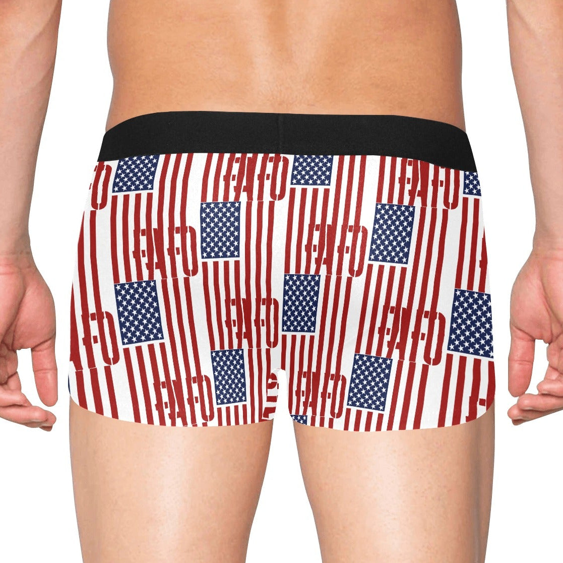 Men's Boxer Briefs with Fly - "FAFO American Flag" (Vertical RWB)
