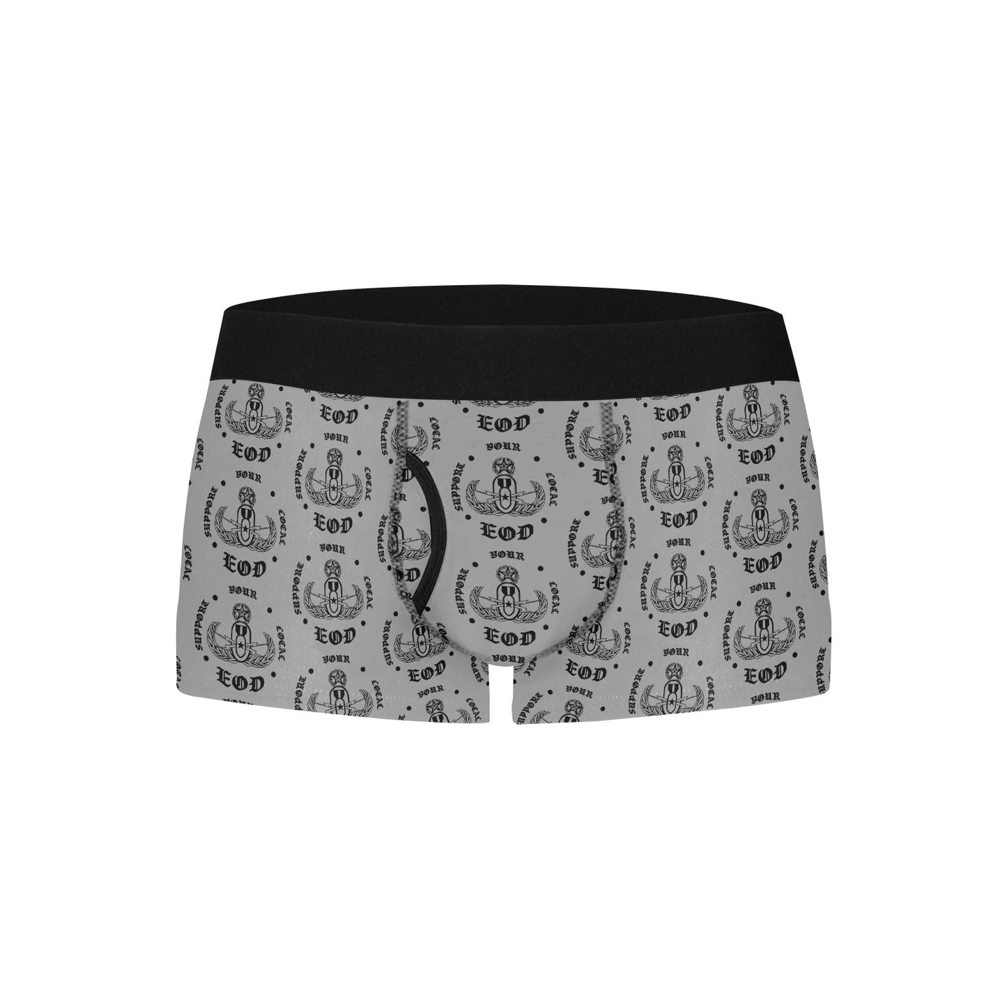Men's Boxer Briefs with Fly - "Support Your Local EOD" (Grey)