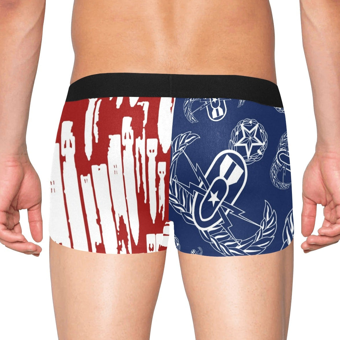 Men's Boxer Briefs with Fly - "EOD Red, White, & BOMB Flag"