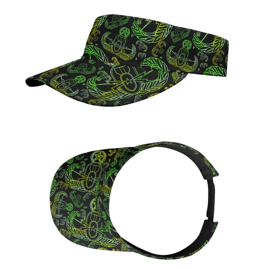 Sports Visor - "EOD Mixed Badges" (Lemon Lime on Black)