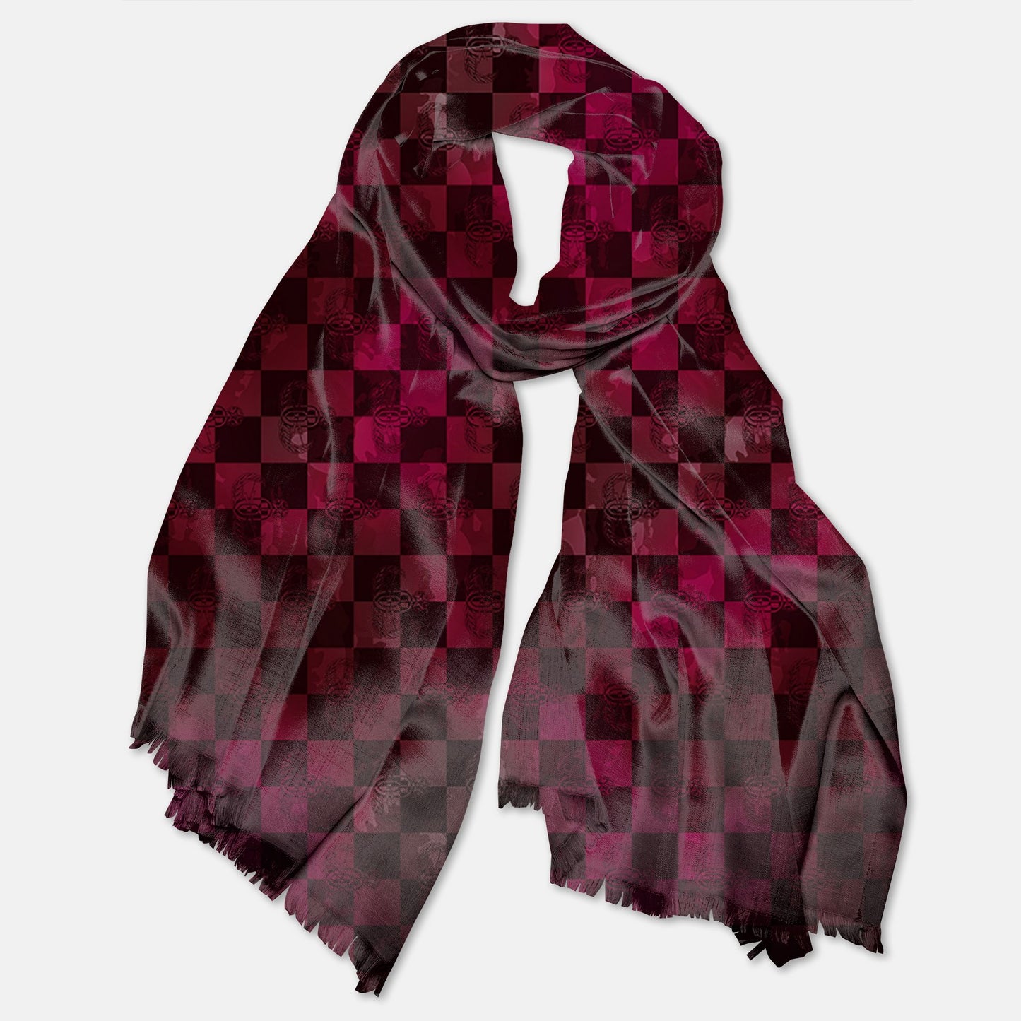 Pashmina Scarf - "EOD Buffoulage Checkered Flag" (Maroon)