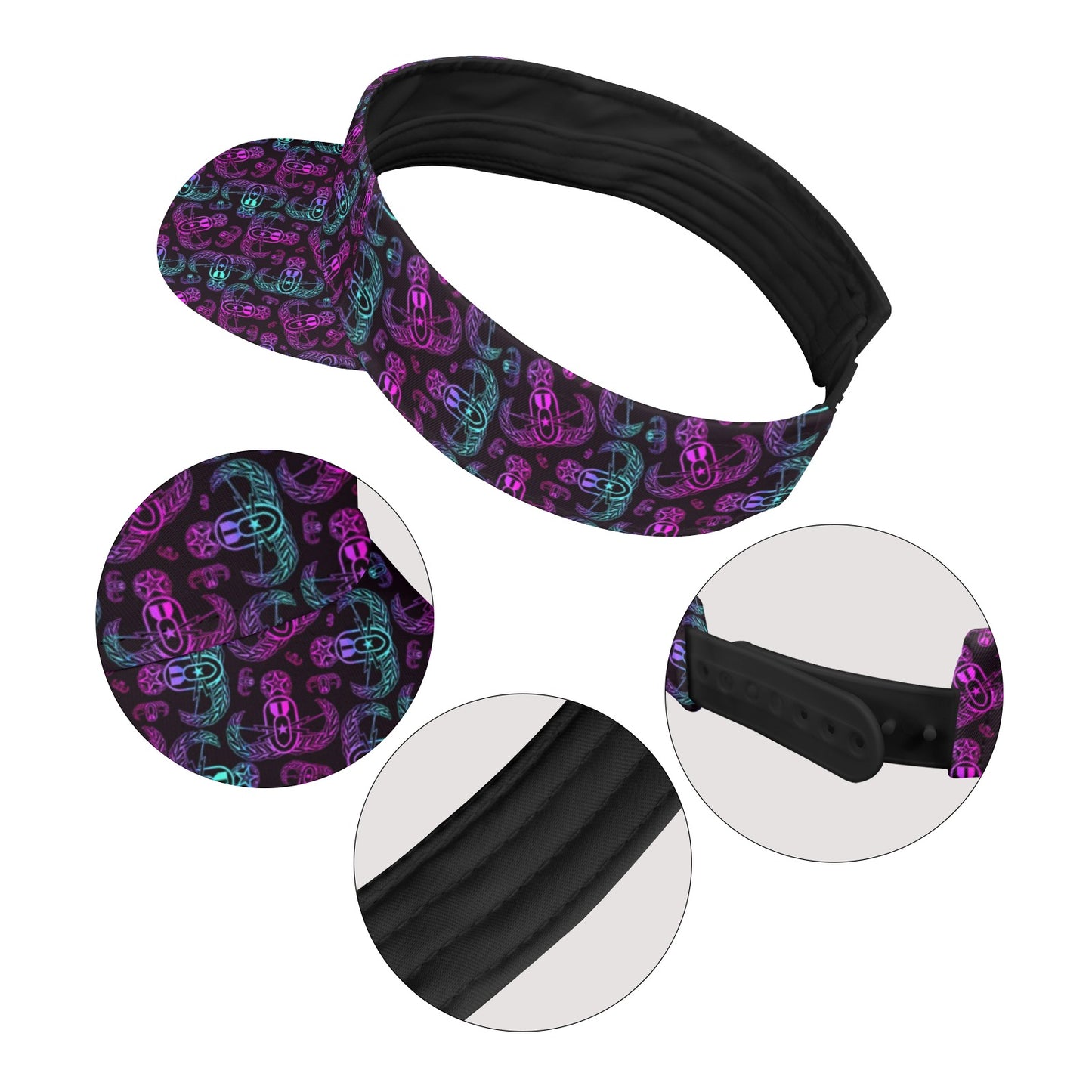 Sports Visor - "EOD BOMBre" (Pink/Turquoise/Purple)