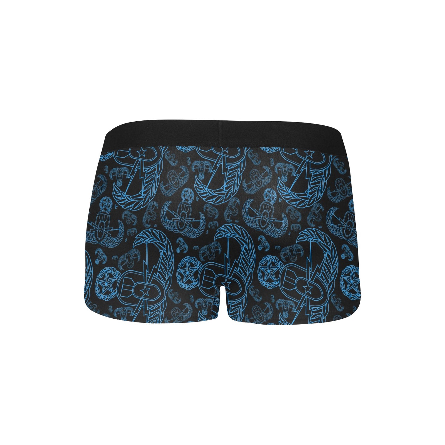 Men's Boxer Briefs with Fly - "EOD Mixed Badges" (Electric Blue on Black)