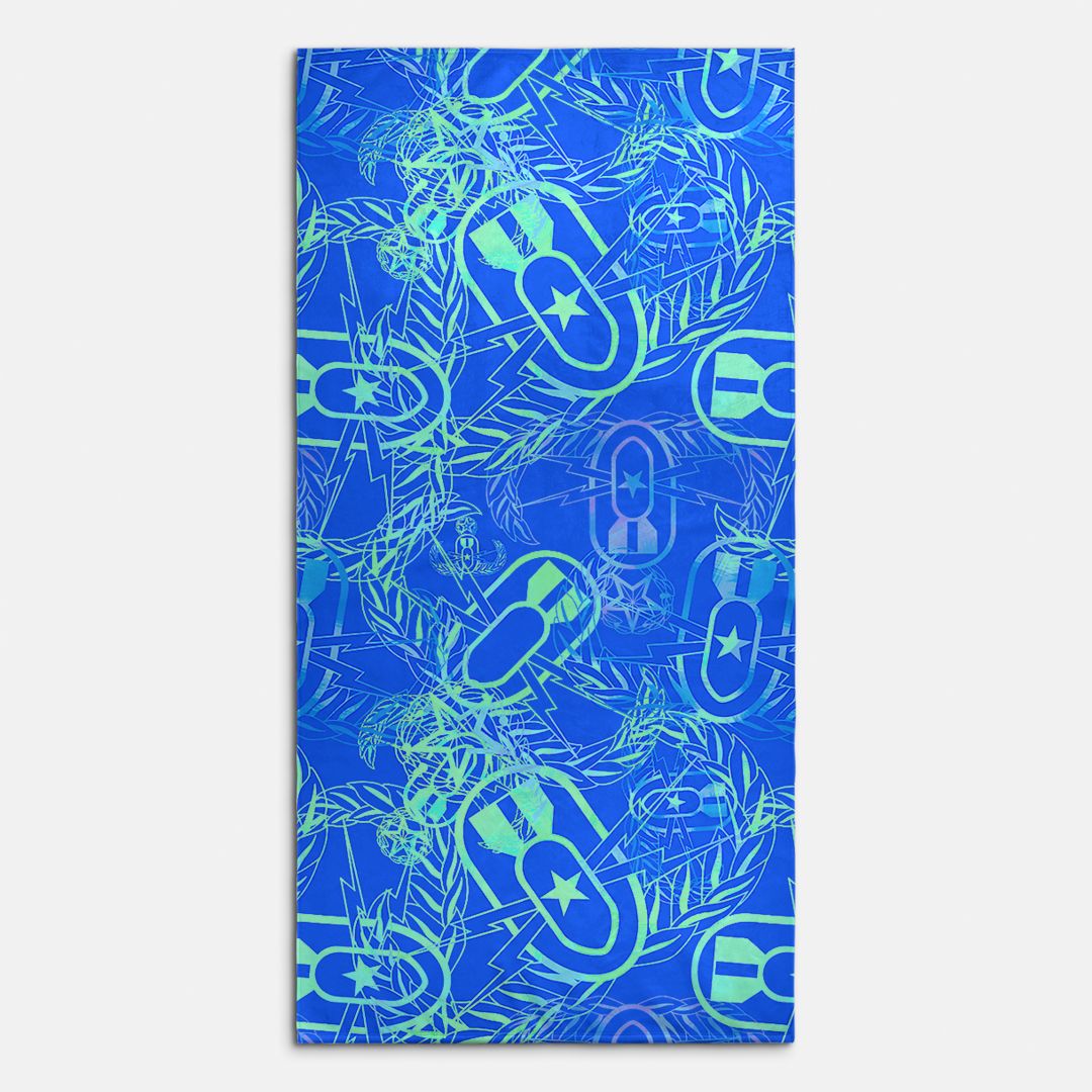 Beach Towel - "It's 5 o'clock Somewhere" Green on Blue