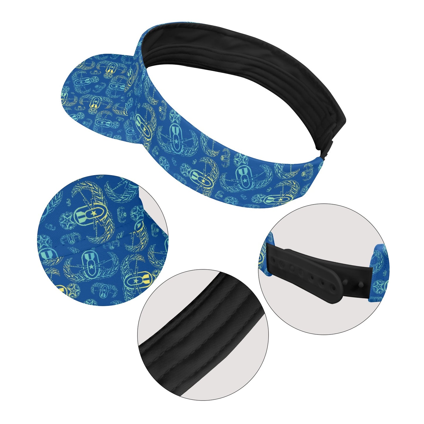 Sports Visor - "EOD BOMBre" (Blue/Turquoise/Yellow)