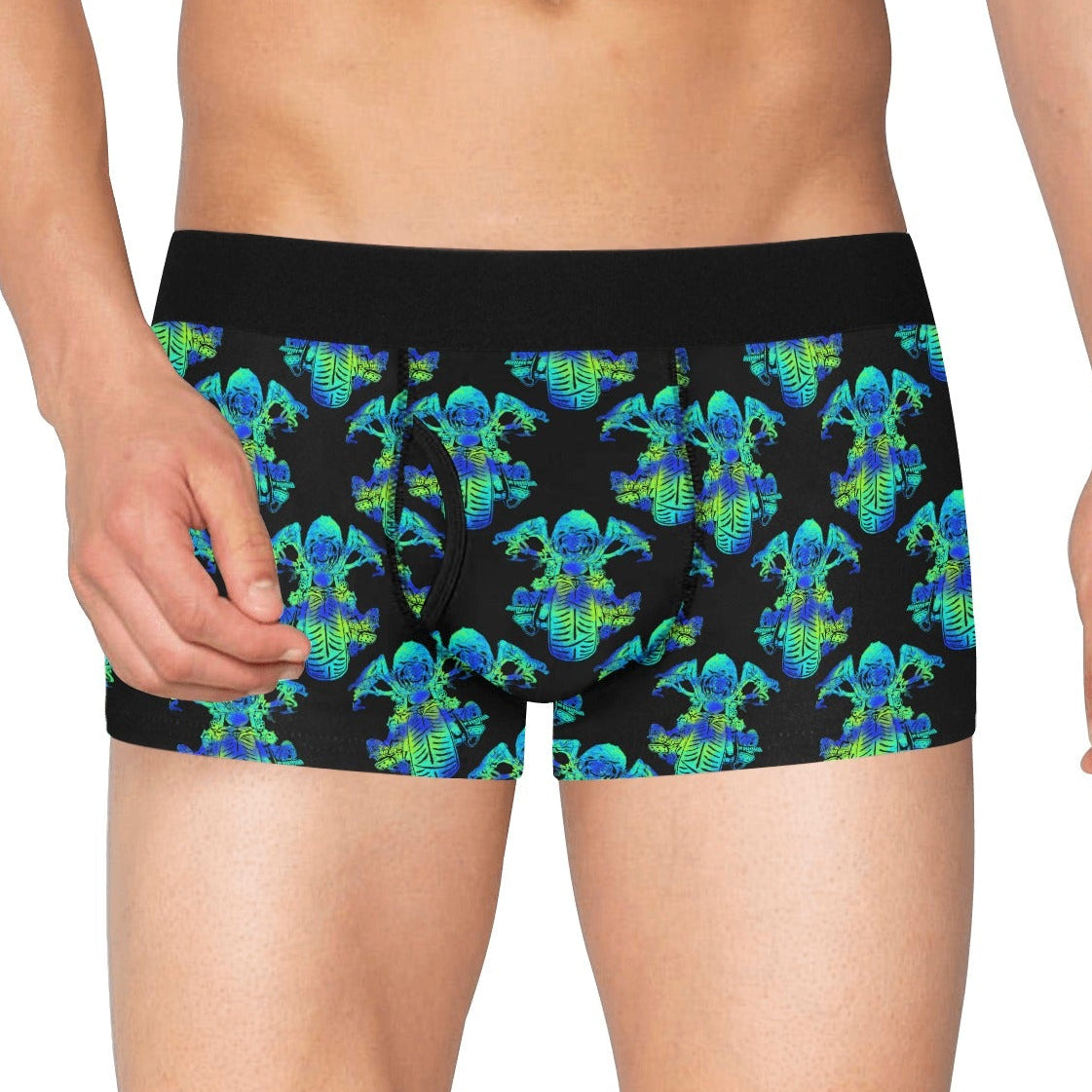 Men's Boxer Briefs with Fly - "Bomb Suit Biker" (Electric Blue)