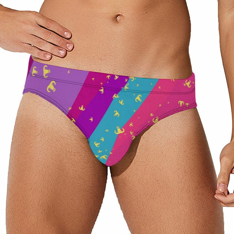 Men's Swim Briefs - "EOD Confetti Stripes"
