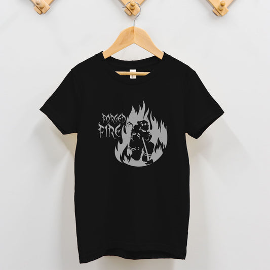 Toddler T-shirt - "Forged in Fire" (Grey on Black)