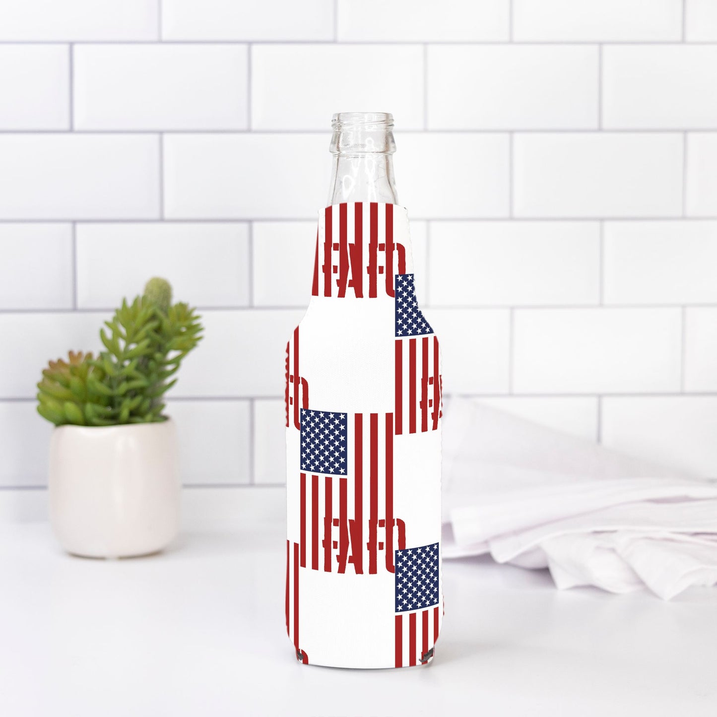 Print On Demand - Bottle Wrap - "FAFO American Flag" (Vertical RWB)