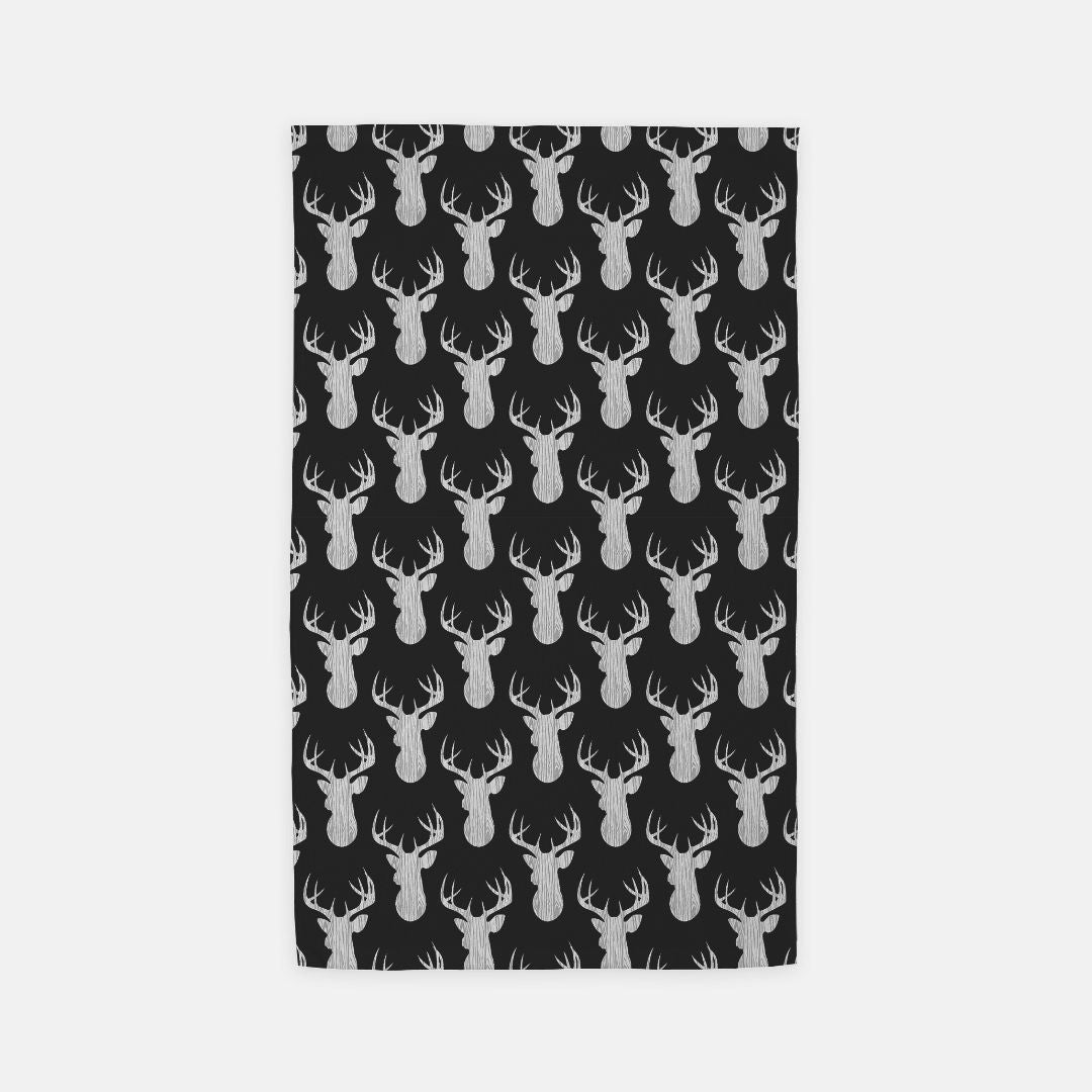 Hand Towel - "Wood Grain Deer" (Black)