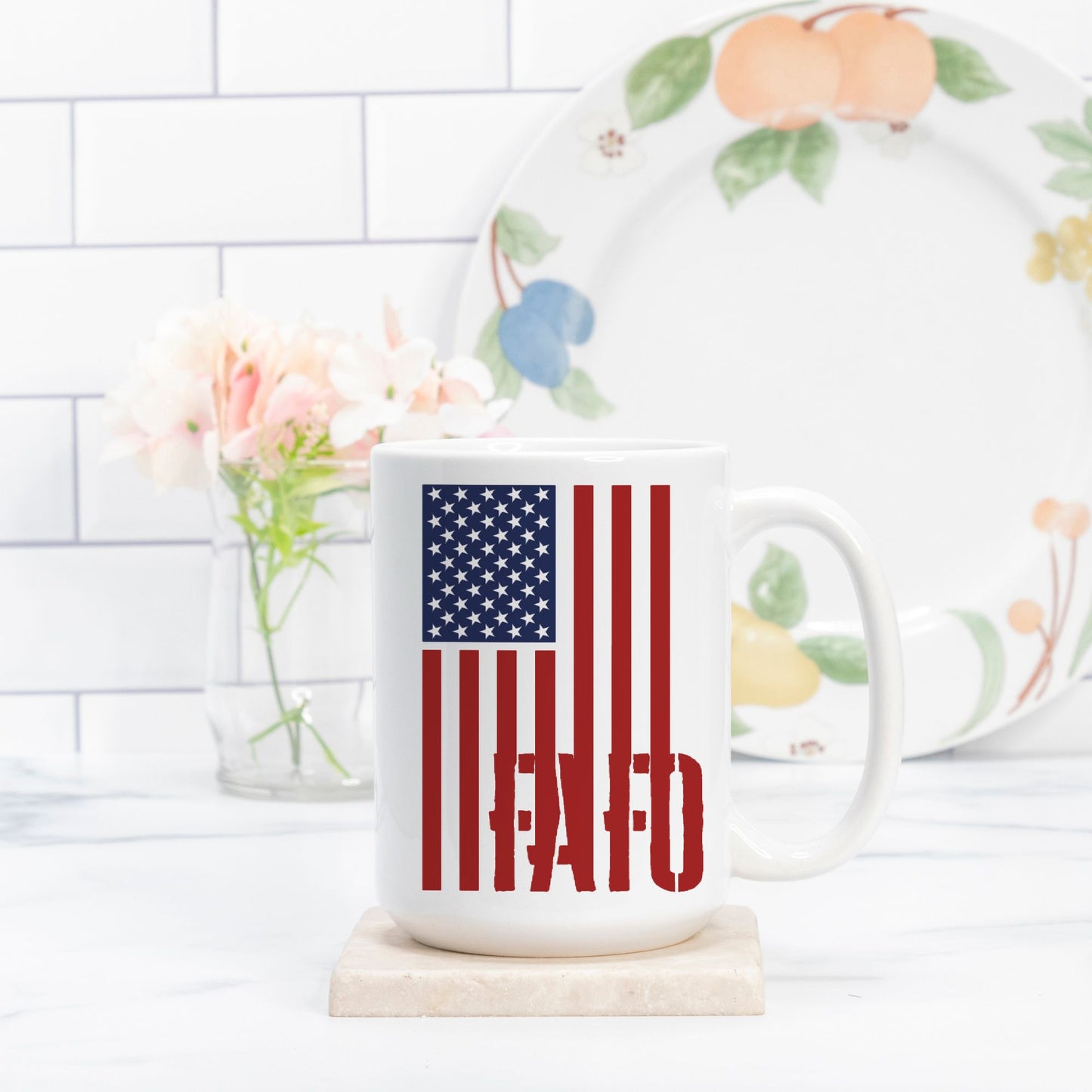 Mug - "FAFO American Flag" (Vertical RWB)