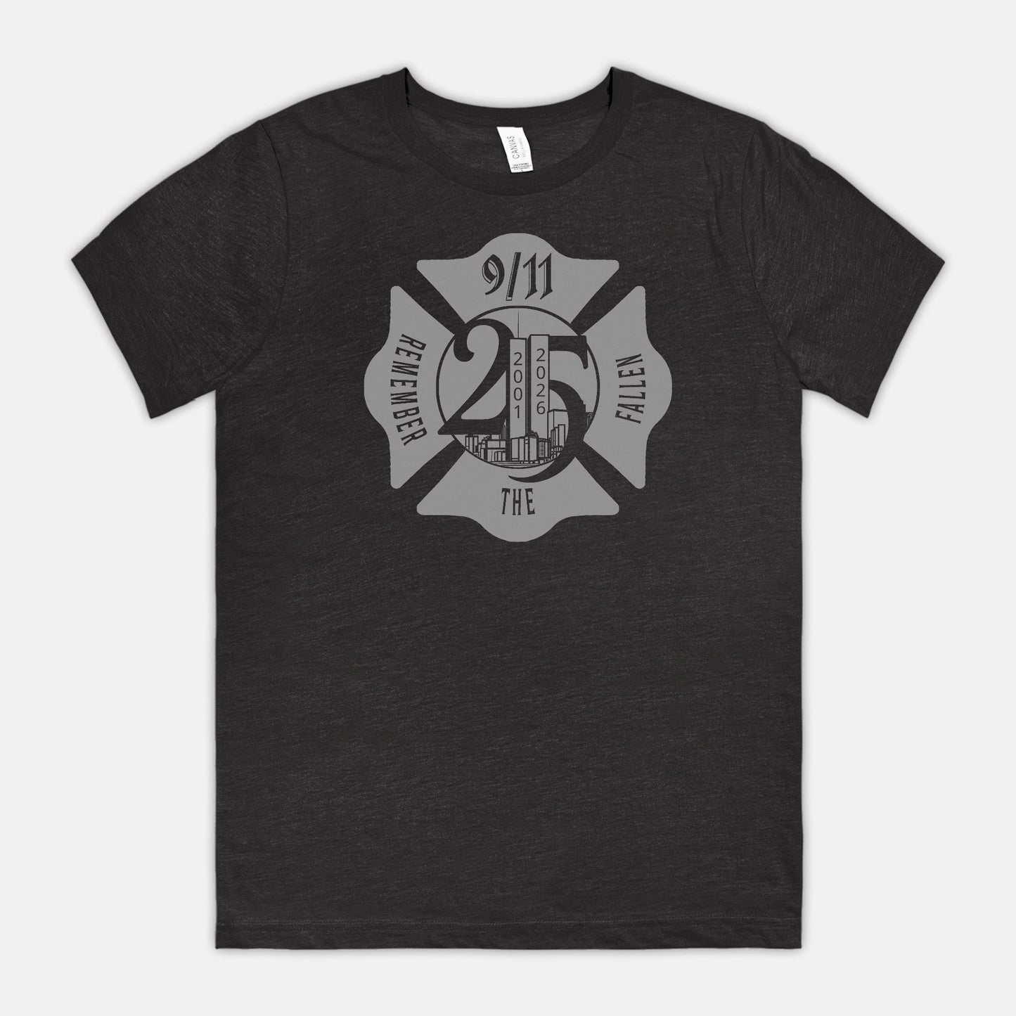 Soft T-shirt - "Remember the Fallen" (Grey) (Limited 9/11 25th Year Edition)