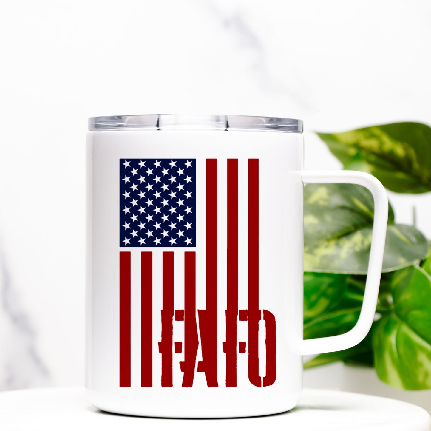 Travel Mug - "FAFO American Flag" (Vertical RWB)