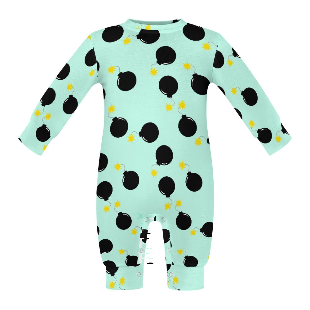 Baby Romper - "Old School Bombs" (Mint)