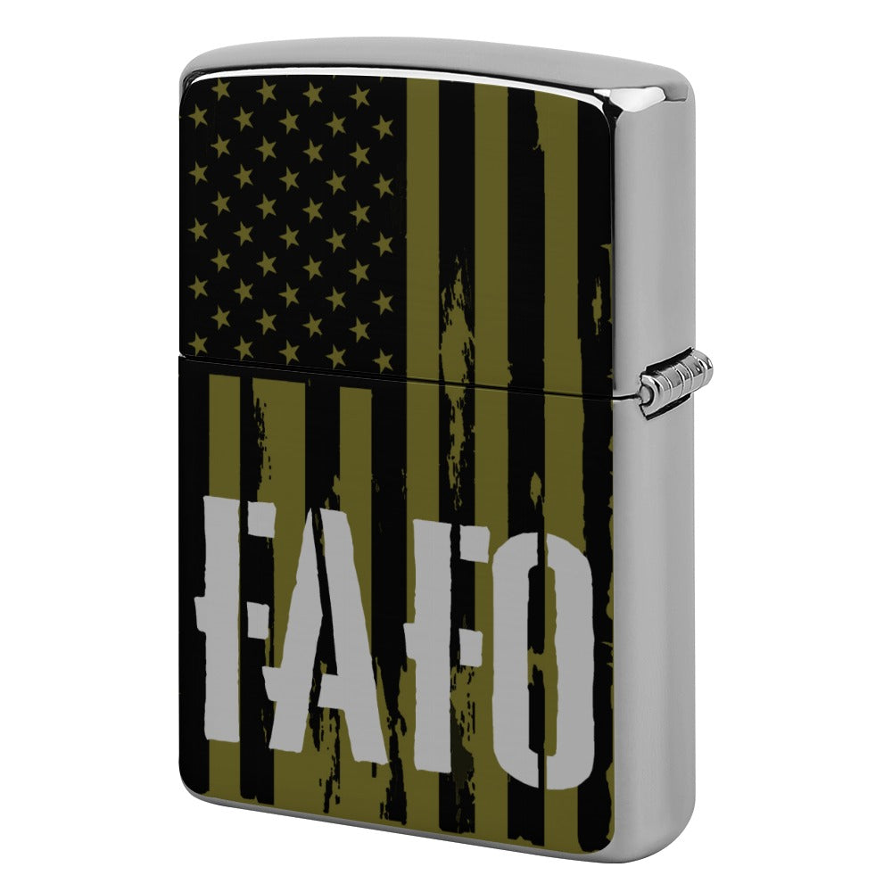 Lighter Casing - "FAFO Vertical American Flag" (Olive)