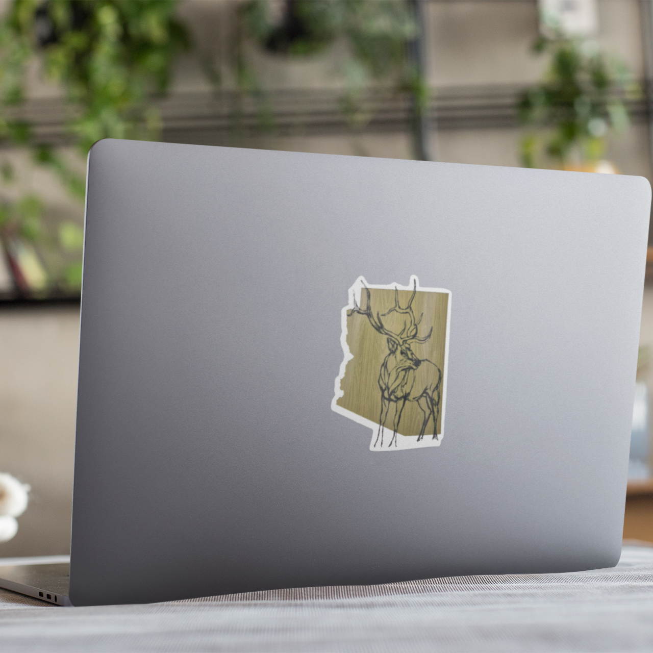Vinyl Sticker/Decal - "AZ Elk" (Woodgrain Green)