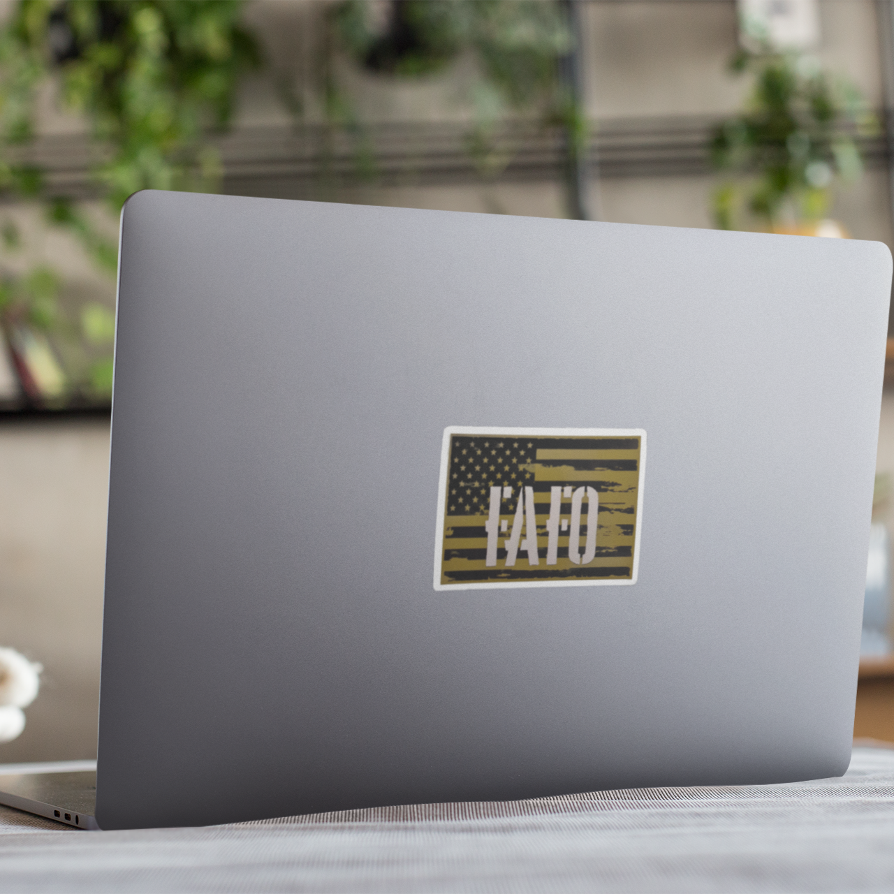 Vinyl Sticker/Decal - "FAFO American Flag" (Olive Green)