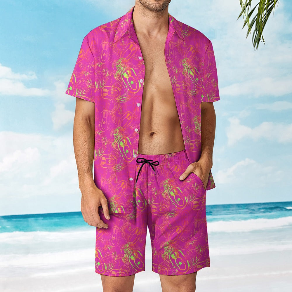 Leisure Beach Suit - "It's 5 o'clock Somewhere" (Neon Pink & Yellow)