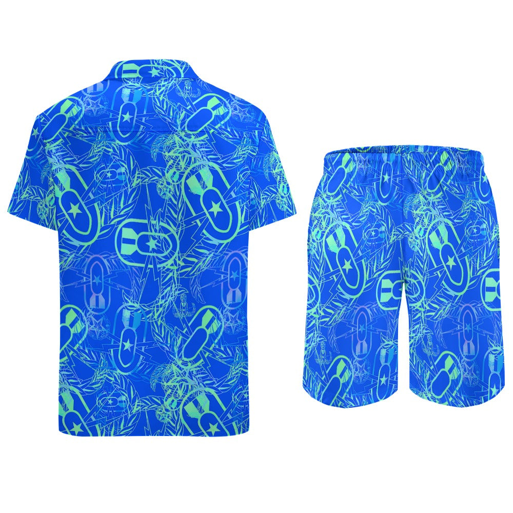 Leisure Beach Suit "It's 5 o'clock Somewhere" (Green on Blue)