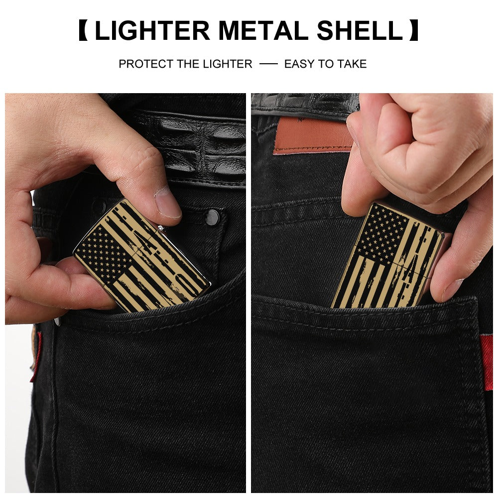 Lighter Casing - "FAFO Vertical American Flag" (Desert)