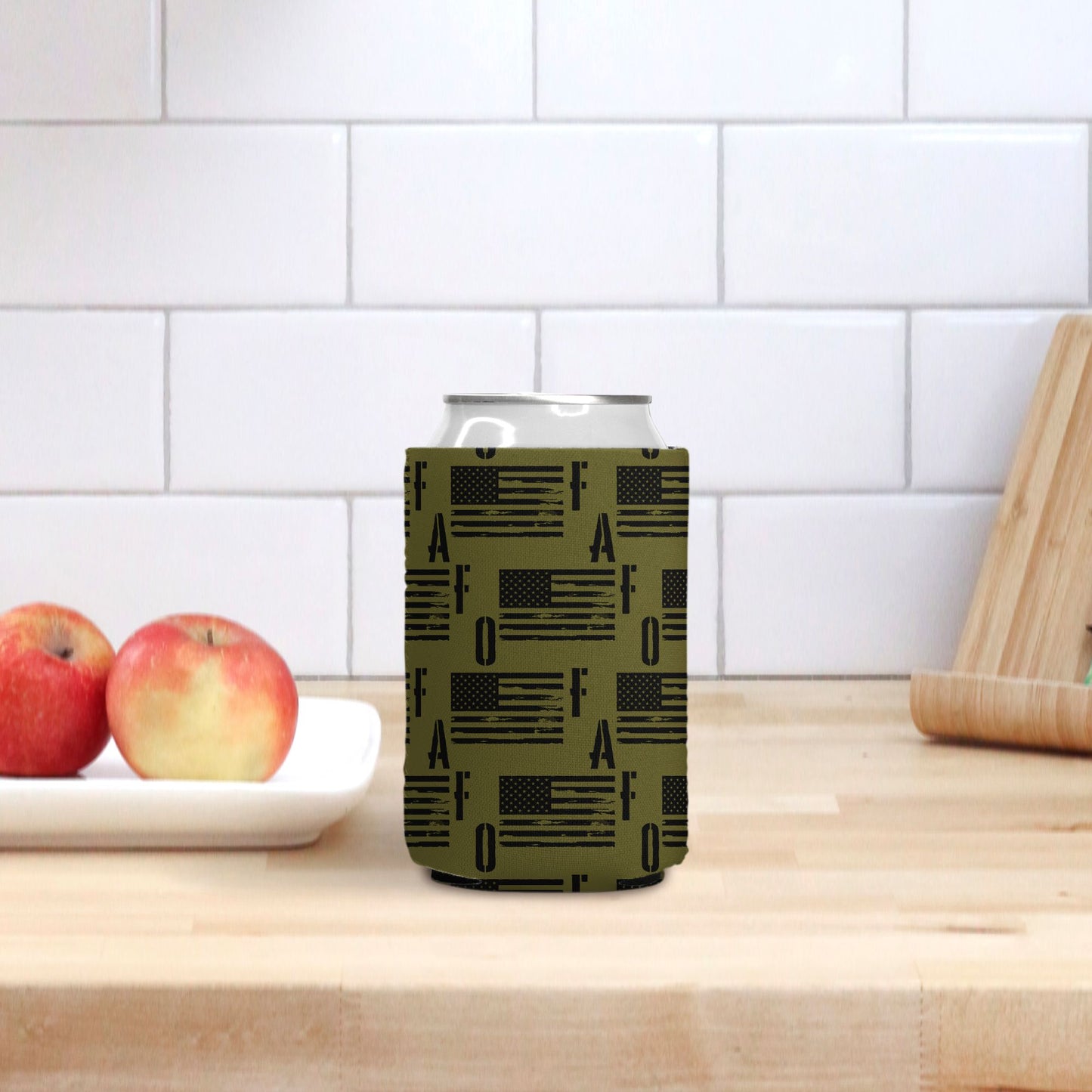 Print On Demand - Can Cooler - "FAFO American Flag" (Olive)