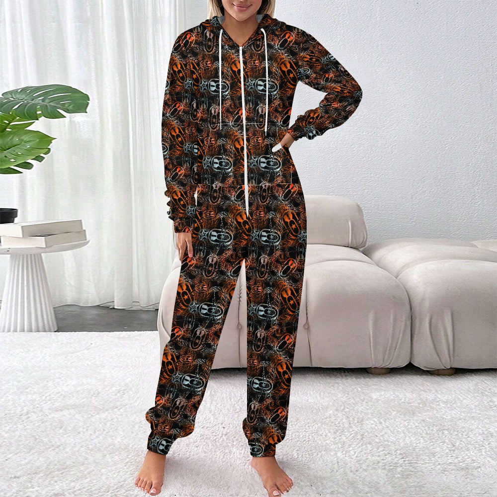 Adult Plush Onesie - "It's 5 o'clock Somewhere" (Orange on Black)