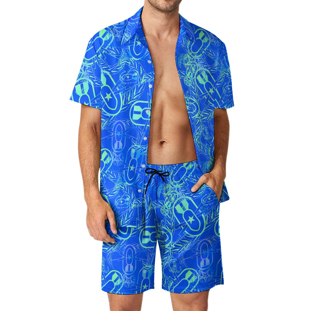 Leisure Beach Suit "It's 5 o'clock Somewhere" (Green on Blue)