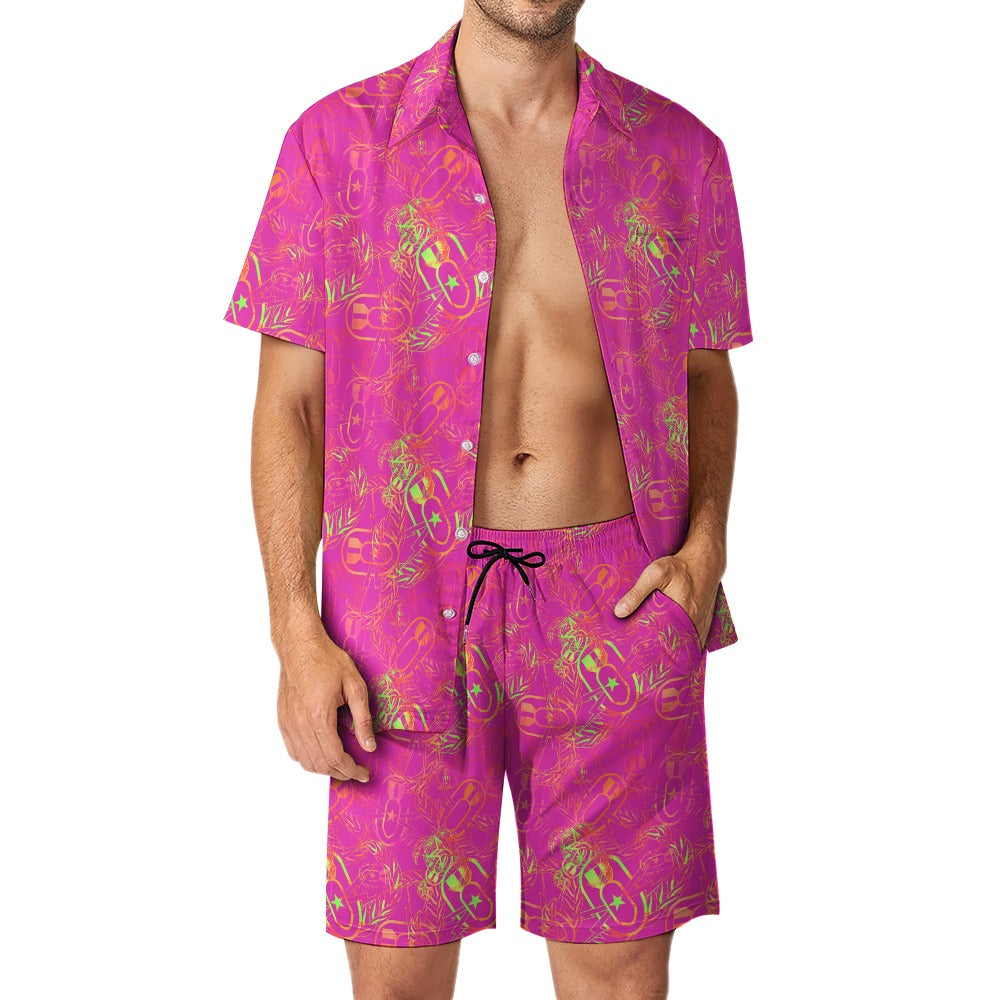 Leisure Beach Suit - "It's 5 o'clock Somewhere" (Neon Pink & Yellow)