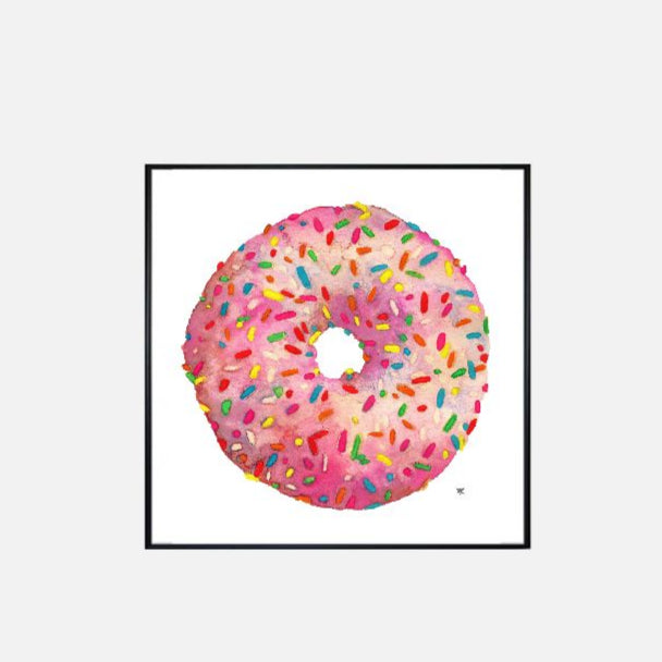 Print (12" x 12") - "Pink Sprinkled Donut"