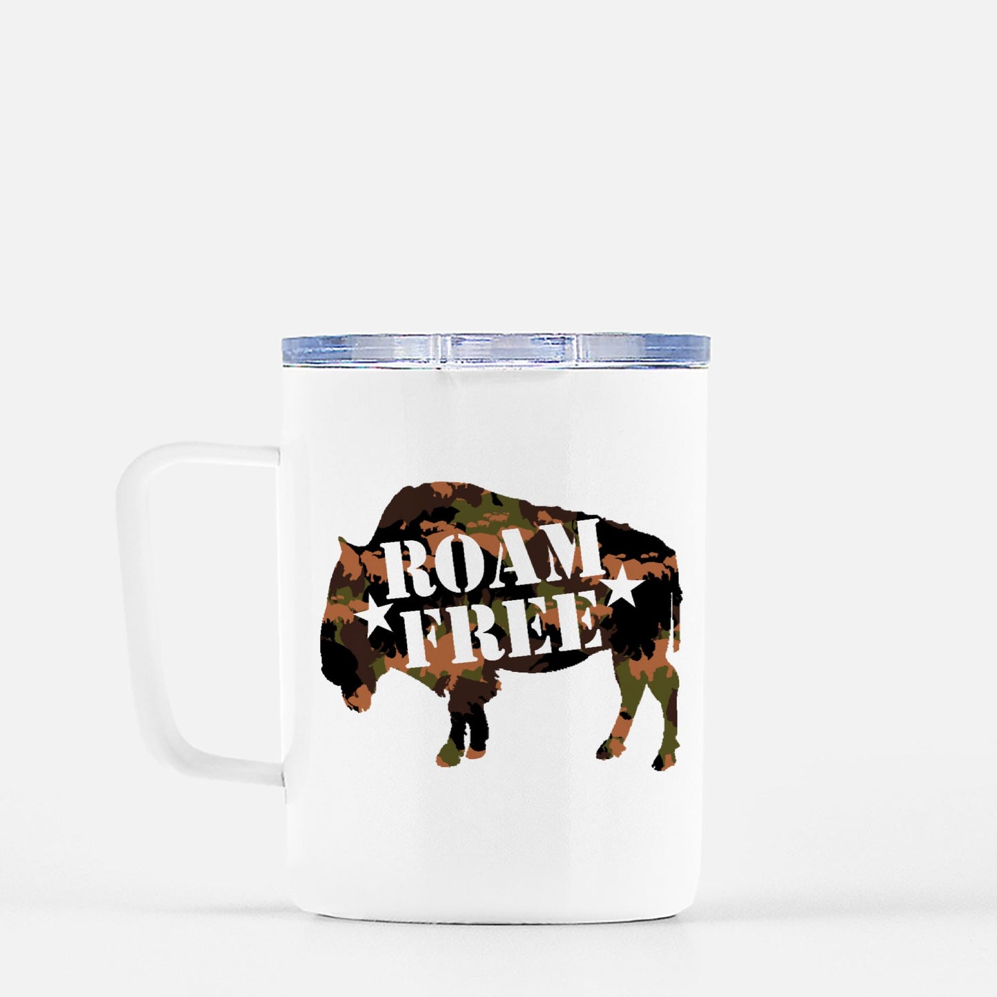 Travel Mug - "Roam Free Buffalo"