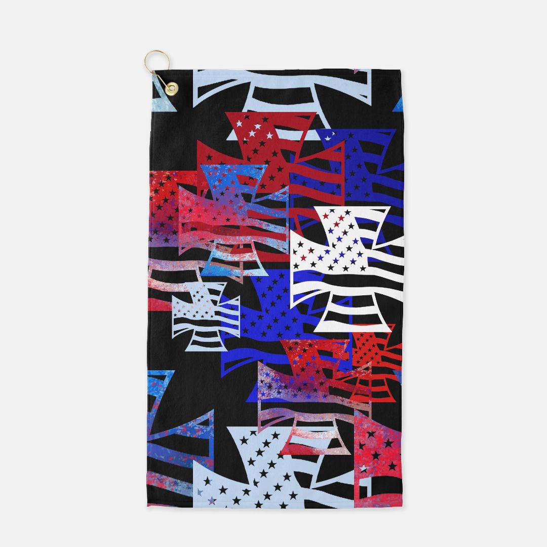 Golf Towel - "American Iron Cross Graffiti" (RWB)