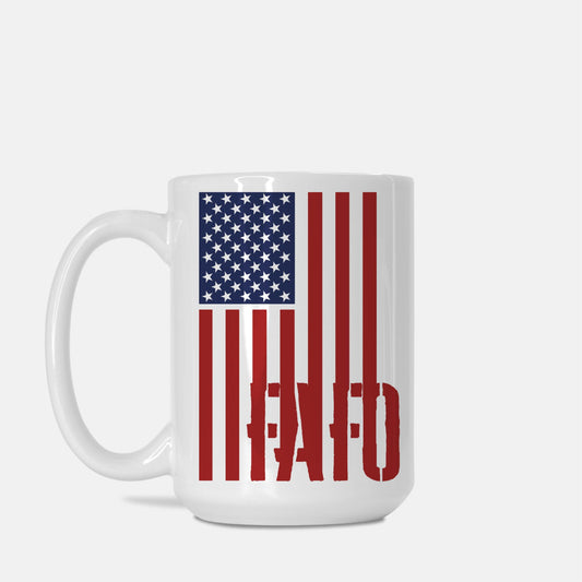 Mug - "FAFO American Flag" (Vertical RWB)