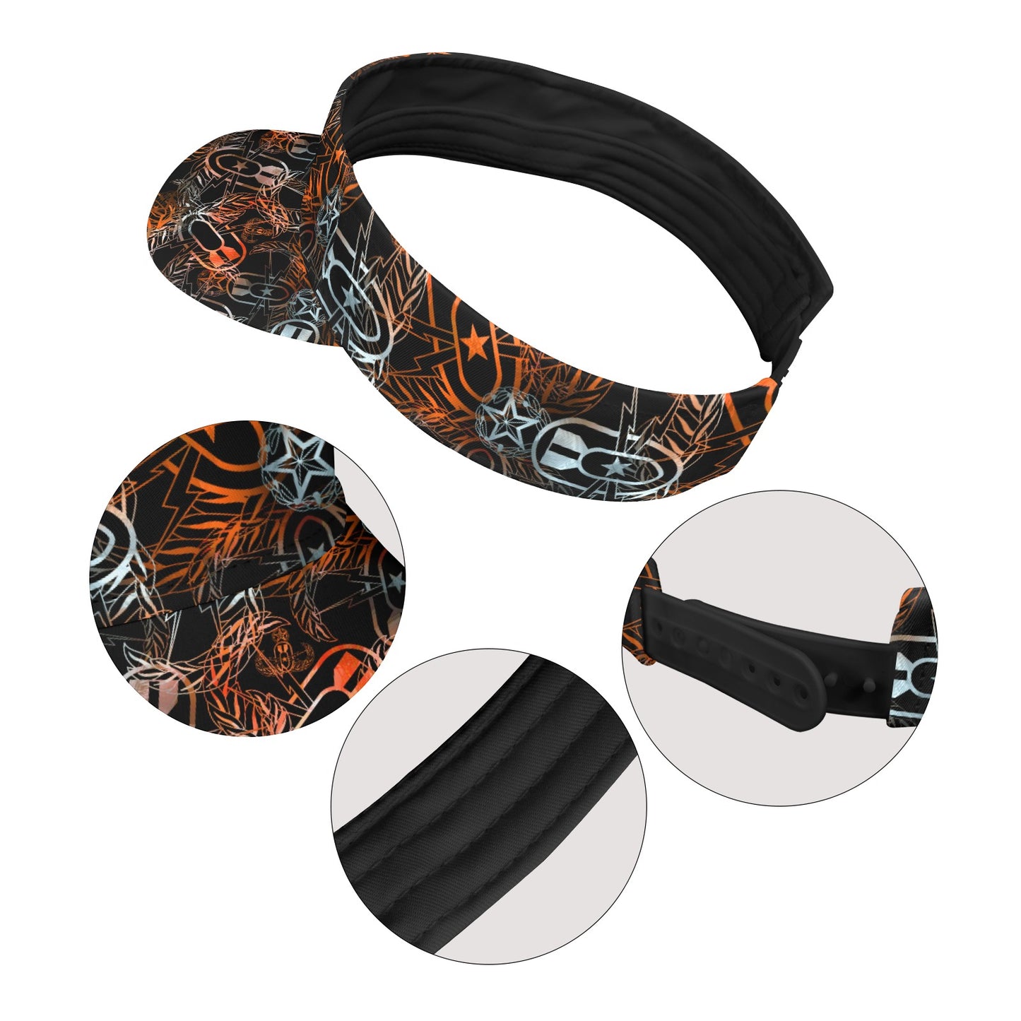 Sports Visor - "It's 5 o'clock Somewhere" (Orange on Black)