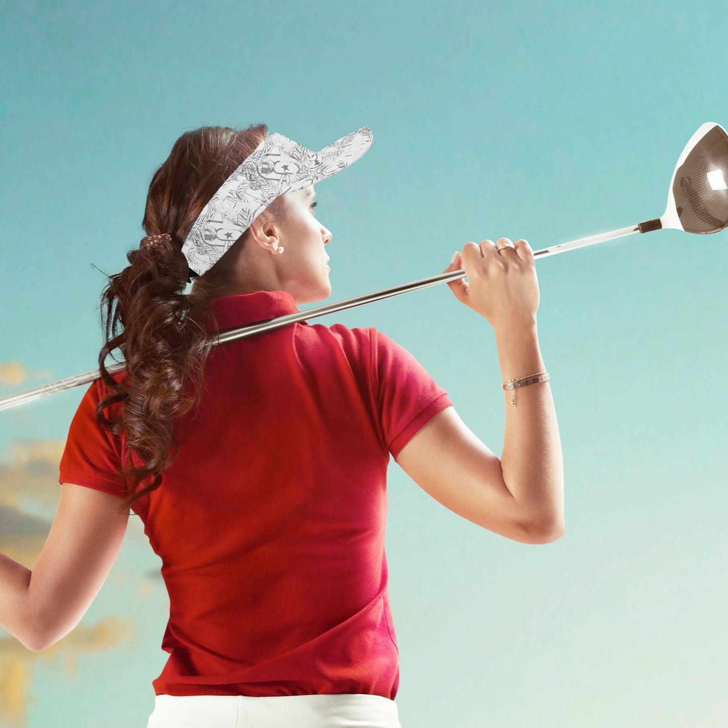 Sports Visor - "It's 5 o'clock Somewhere" (Silver)