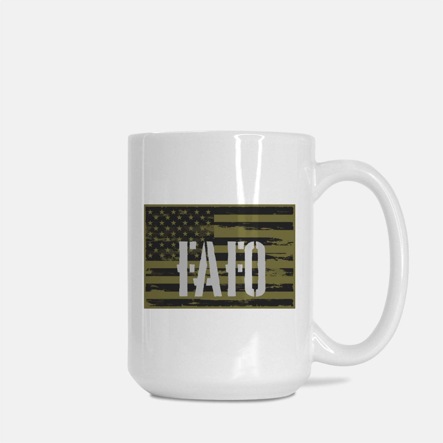 Mug - "FAFO American Flag" (Olive Green)